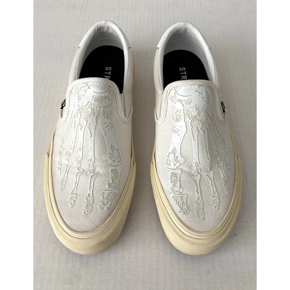 Straye Ventura Cream X-Ray Slip-On Skate Shoes Skeleton Bones Men 12 Women 13.5